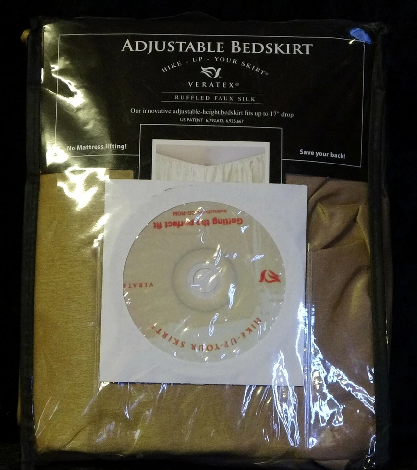Falda de cama tamaño queen topo veratex caminata-tu falda / ajustable Foto 1 de 3