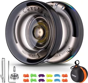 MAGICYOYO Dual Purpose Yoyo for Kids Beginner, Responsive Yoyo K2 Crystal Black, - Picture 1 of 12
