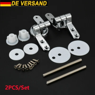 MARKENLOS 2x Universal WC Sitz Befestigungsset Zinklegierung Scharnier für Toilettendeckel