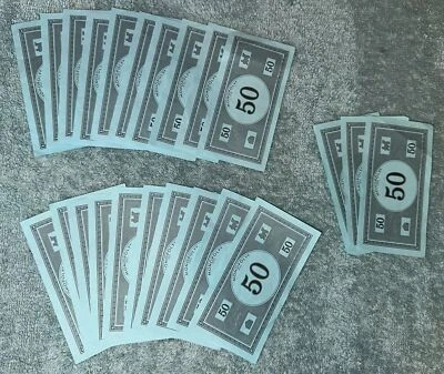 Сменные синие банкноты $50 1997 Parker Brothers Monopoly 23 - Изображение 1 из 4