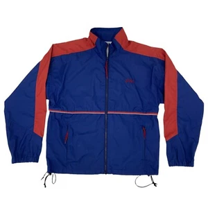 Vintage Asics Windbreaker Jacket Mens S Small Blue Red Full Zip Lightweight 90s - Picture 1 of 11