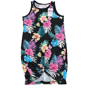 Justice Girls Size L (12/14) Hawaiian Print Knot Front Tank Cover Up Dress ~ NWT - Picture 1 of 7