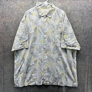 Tommy Bahama Shirt Mens 3XT Gray Button Down Camp Paradise Dress Hawaiian Silk - Picture 1 of 15