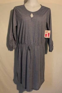 NEW Womens Tunic Dress Plus Size 2X Blue Lace Back Knee Length 3/4 Sleeves - Picture 1 of 4
