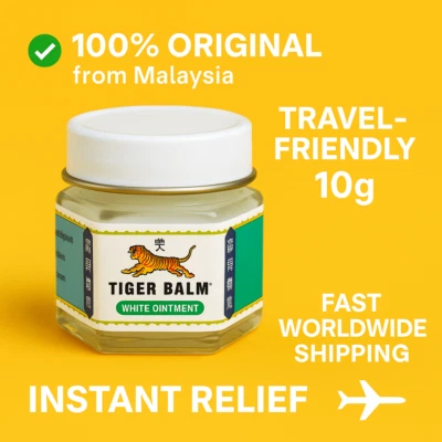 Tiger Balm White Ointment 10g | Headache Relief | Blocked Nose | Herbal Balm - Image 1 of 4