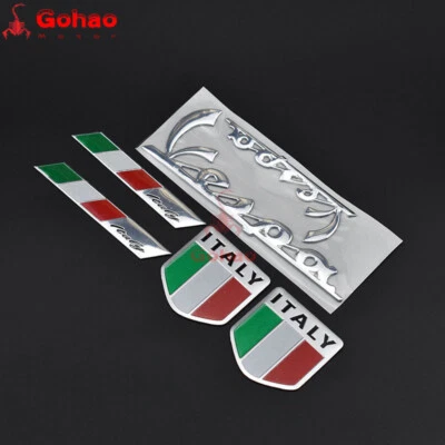 Italy Flag Silver Vespa Badge Emblem Decal for GTS LX 125 150ie Sprint Primavera - Image 1 of 4