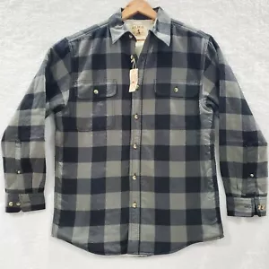 Red Head Brand Co. Men's Plaid Button Up Flannel Black Gray Sherpa Size Medium - Picture 1 of 13