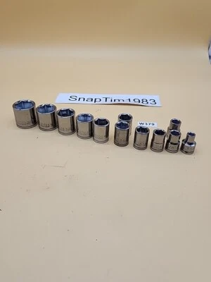 WILLIAMS - Lot of 12 Shallow 6pt SAE 1/2” Drive Socket Set (7/8" -  1/4”) - Image 1 of 4