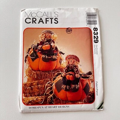 McCall's Fall Craft Pattern 8329 Home Spun Harvest Make Pumpkin Scarecrow NEW - Image 1 of 3