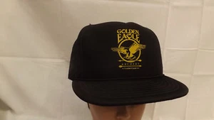 Vtg Golden Eagle Archery Black Mesh Snapback Hat/Cap NOIS Bow Hunting  - Picture 1 of 6