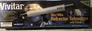 Vivitar 50x/100x Refractor Telescope With Tripod Lens Cap 50x 100x Lens