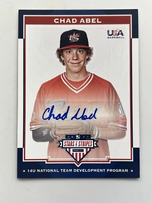 2017 Panini USA Baseball Stars & Stripes 14U #1 Chad Abel Auto /399 Card - Image 1 of 2