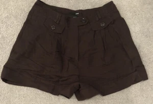 H&M Womens Dark Brown Shorts Size 6 HM - Picture 1 of 3