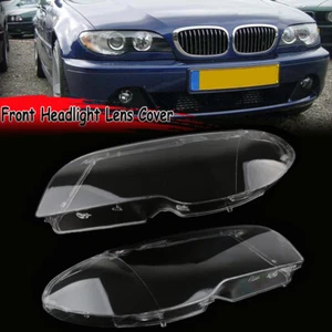 2PC Headlight Headlamp Lens Cover For BMW E46 3-Series LCI 325ci 330ci 2004-2006 - Picture 1 of 11