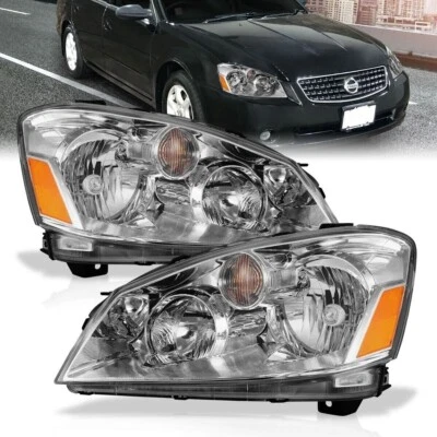 Conjunto de lámpara de faros de cristal cromados ANZO 121294 para Nissan Altima 2005-2006 Foto 1 de 4