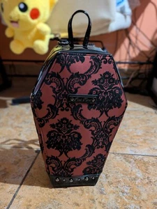 Authentic ROCK REBEL Damask Coffin Backpack Red - Picture 1 of 9