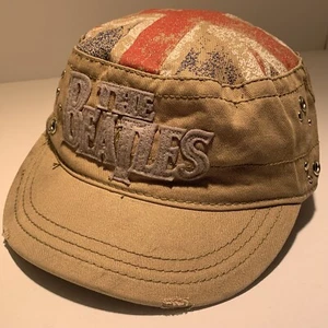 The Beatles Hat Military Style Flat Top Cotton Fitted Buckle Embellished Studs - Picture 1 of 10