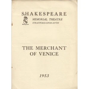 Shakespeare Memorial Theatre - The Merchant of Venice - 1953 Theatre Programme - Picture 1 of 3