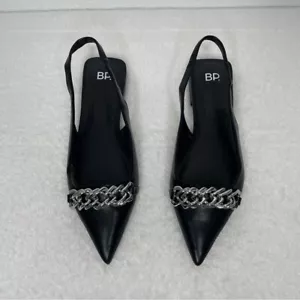 New BP Camille Pointed Toe Slingback flat in Black size 8.5 - Picture 1 of 8