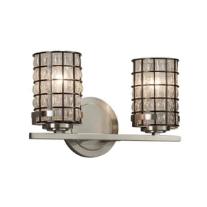 Justice Wire Glass Bath Bar in Brushed Nickel - WGL-8452-10-GRCB-NCKL-LED2-1400 - Picture 1 of 1