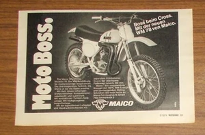 Rara Pubblicità MAICO WM 78 MotoCross Macchina - Moto Boss 1978 - Foto 1 di 1