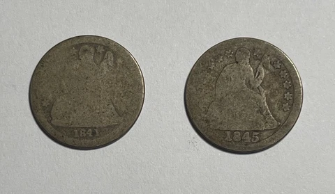1841 & 1845 Seated 10C (#16591) lower grade Cover