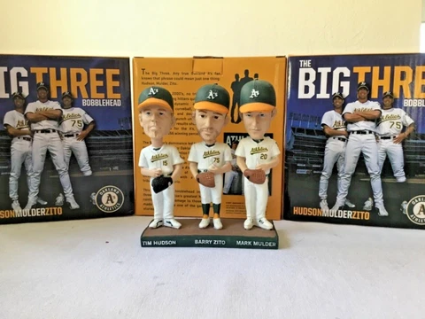 Oakland Athletics A's BIG THREE HUDSON MULDER & ZITO MLB BOBBLEHEAD 2017 SGA NEW Cover