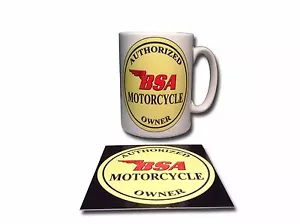 Tasse En Céramique BSA Avec Sous-Verre Enamelled Fini Gratuit, Rétro. - Foto 1 di 1