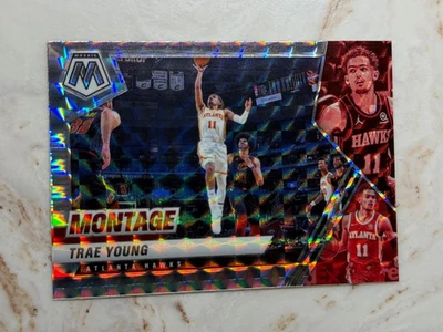 TRAE YOUNG - 2020-21 PANINI MOSAIC BASKETBALL MONTAGE SILVER PRIZM INSERT CARD - Image 1 of 2