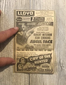 Anuncio de periódico de películas vintage Cry of the Hunted y más 0C25 - Imagen 1 de 2