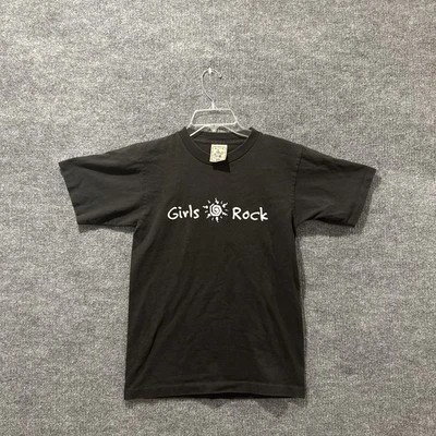 Camiseta negra vintage de los 90’s con estampado central gráfico de roca para mujer talla pequeña S  Foto 1 de 4