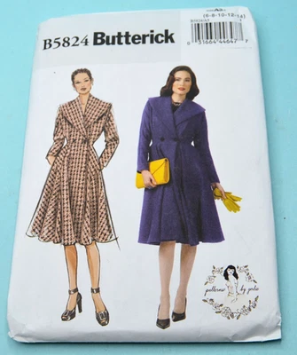 Butterick 5824Misses Semi-fitted lined double-breasted coat pattern 6-14 FF UC - Image 1 of 2
