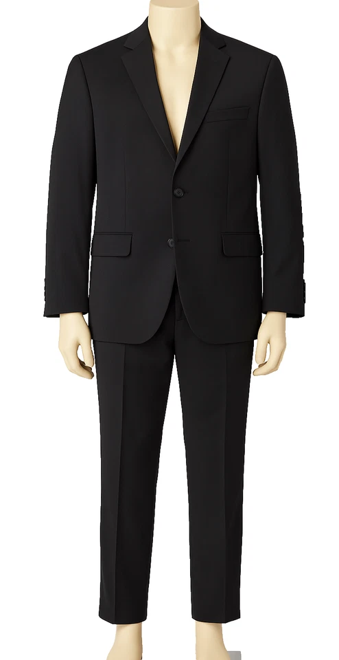 Kenneth Cole Reaction Suit Mens Size 46R 40x30 Black Slim Fit Ready Flex 2-Piece - Image 1 of 4