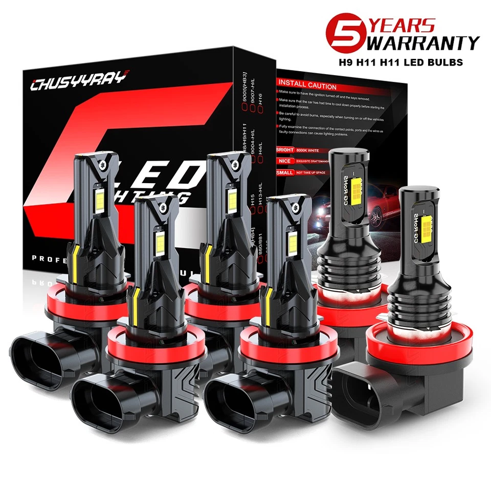 For Infiniti EX35 2008-2010 2011 2012 6000K LED Headlight + Fog Light Bulbs M5 - Image 1 of 4