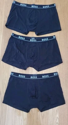 Paquete de 3 calzoncillos Boss Hugo de algodón elástico negros talla XL para hombre Foto 1 de 4
