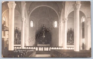 K30/ Ost Kansas RPPC Postkarte um 1910 Innenraum St Joseph Kirche Mt Hope 202 - Bild 1 von 4