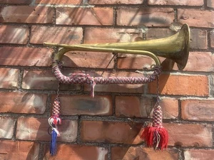 VINTAGE FRENCH MILITARY BRASS COUESNON BUGLE - Picture 1 of 18
