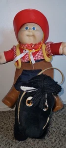 Vintage Cabbage Patch Kids Doll Cowboy Blue Eyes 1978-1982 Head Mold & CPK Horse - Picture 1 of 10
