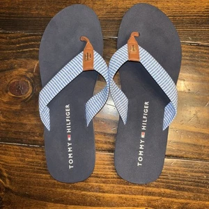 Tommy Hilfiger Women's Navy Blue Flip Flops Size 9 Brand NWOT - Picture 1 of 5
