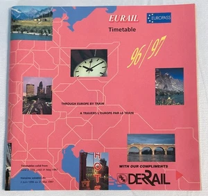 1996 1997 90s Europe by Eurail TIMETABLE Touring Europe by Train Softcover Book - Imagen 1 de 6