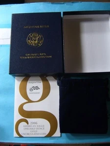 2006-W Gold American 1/2 oz Eagle Burnished Uncirculated  Box OGP, COA -No Coins - Picture 1 of 3