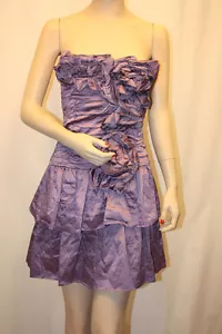 NUEVO VESTIDO BCBGMAXAZRIA POLI VIOLETA MARCELLA METAL TAFETÁN MIT6M390/DC1037 TALLA 4 - Imagen 1 de 11