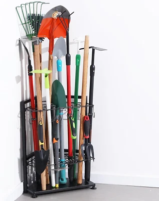 Organizador de herramientas de jardín para esquina, estante de herramientas de patio para organización de almacenamiento de garaje Foto 1 de 4