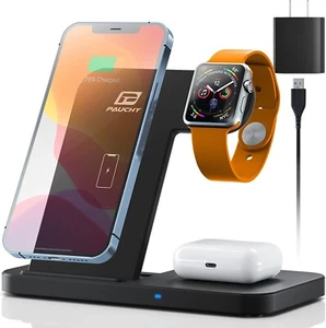 Qi Wireless Charger 3 in 1 Charging station for Apple iPhones 16 15 14 13 iWatch - Picture 1 of 8