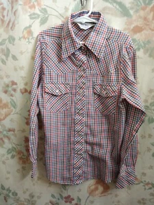 Lerner Shops Girls Pearl Snap Button Up Western Style Long Sleeve Plaid Shirt - Picture 1 of 7