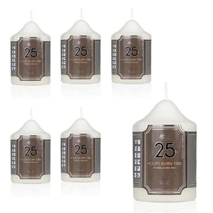 Unscented Round Classic Church Pillar Table Candles 25 hour Long Burn Time - Picture 1 of 11