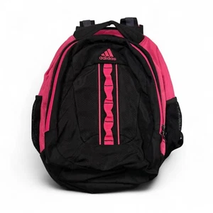 Adidas Backpack Black Pink Girls Large School Pockets Outdoor Travel - Picture 1 of 11