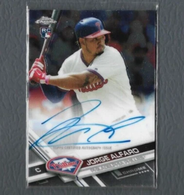 2017 Topps Chrome Jorge Alfaro Rookie Autograph RC Auto Phillies #RA-JA - Image 1 of 2