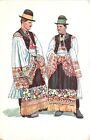 Carte postale d'art Matyó hommes en robe traditionnelle de couleurs vives costume de Hongrie
