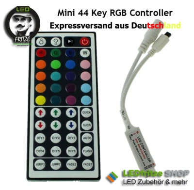 RGB (IR) Controller für 12V LED RGB-Streifen mit 44 Tasten Fernbedienung. - Bild 1 von 4